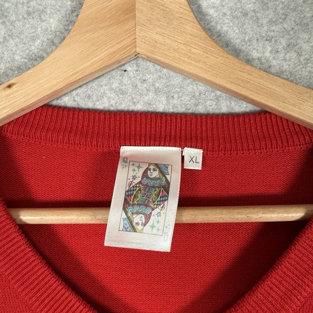 Queen of sparkles kansas city chief sweater womens XL red pullover v neck sequin - Picture 8 of 9